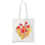 BIO bavlnená taška mak a pšenica srdcové 