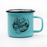 Smaltovaný hrnček  Príroda v kruhu mentolový 