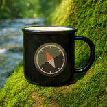  Smaltovaný hrnček Retro kompas, čierny 350ml