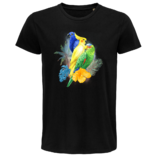  Pánske Bio tričko Farebné papagáje čierne