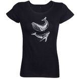 Dámske tričko veľryba skica