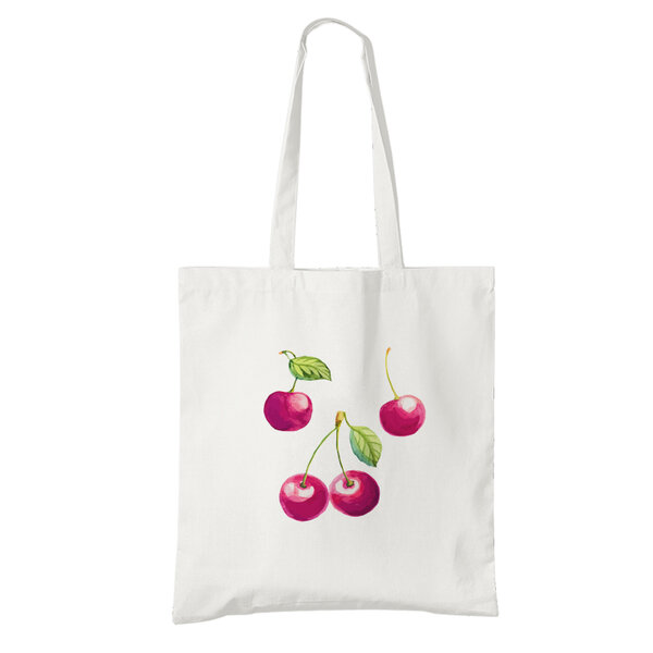 Bio bavlnená taška čerešňa biela - bio-taska-ceresne