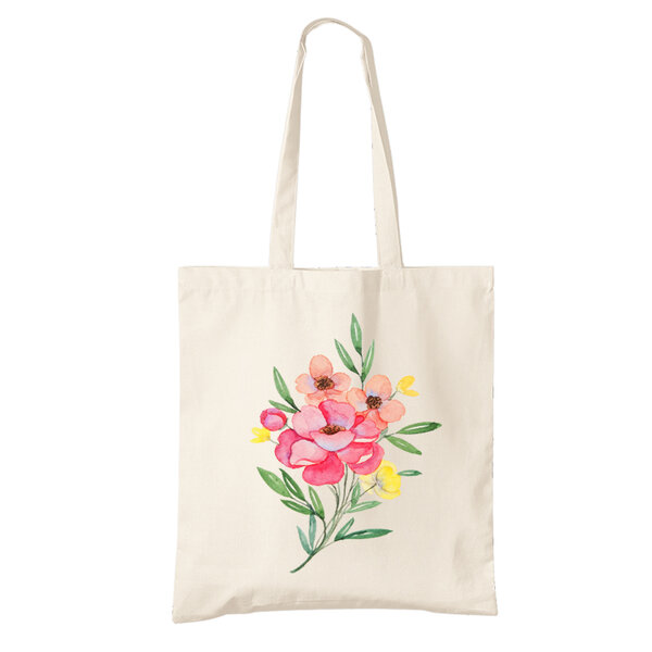 Bio bavlnená taška ružová kytica - bio-bavlnena-taska-ruzova-kytica