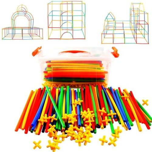 Konštrukčné slamky – edukačná stavebnica 300 dielov - bccb7764-d74e-4599-8f38-c3632734da90