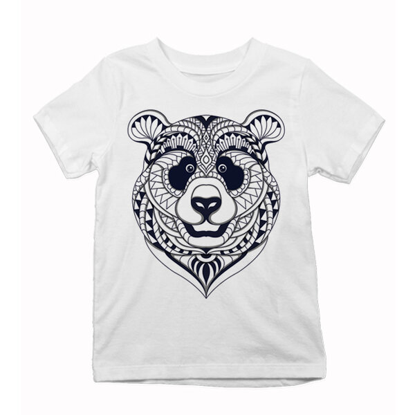 Detské tričko maľovaný maco hlava - detske-tricko-spotlacou