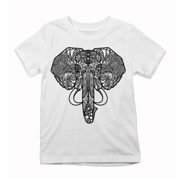 Detské tričko maľovaný slon hlava - malovane-tricko-slon