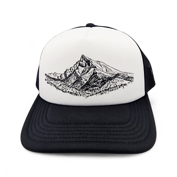 Kópia šiltovka sport, skica hôr, čierno biela - siltovka-krivan-skica