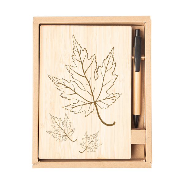 Dřevěný zápisník javorový list - dreveny-zapisnik-javorový-list