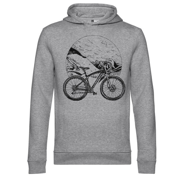 Pánska bio mikina bicykel v kruhu - hory