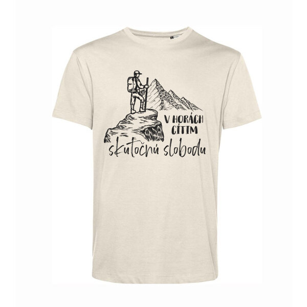 Organické pánske tričko skutočná sloboda - biobavlna-organicka-panske-tricko-sloboda-hory-turista