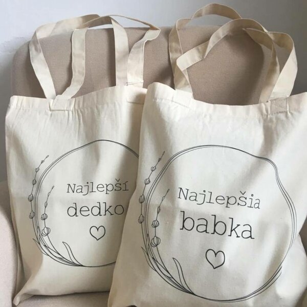Bio bavlnená taška dedko srdiečko - tasky-babka-a-dedko