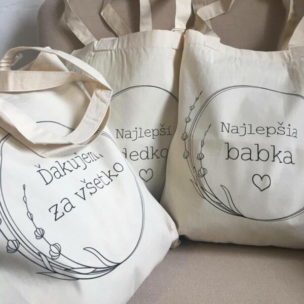 Bio bavlnená taška dedko srdiečko - tasky-srdiecko