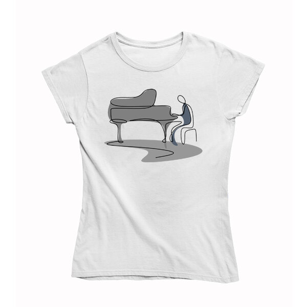 Dámske tričko maľovaný klavirista - 31