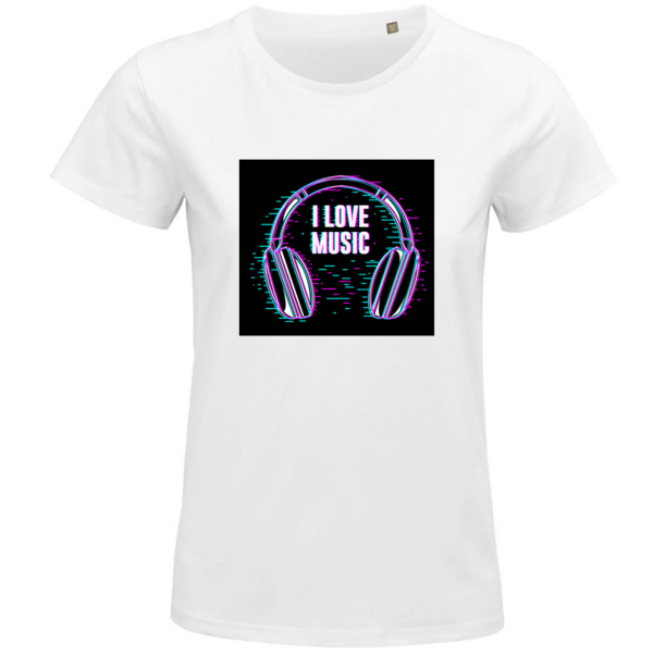 Dámske tričko i love music - damske-tricko-i-love-music