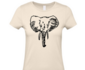 Slon ako motív na dámskom tričku