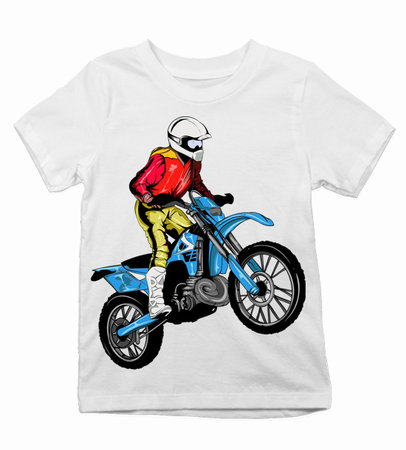 motorka Detské tričko modrá motorka - motorka