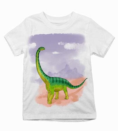 dinosauris-tricko-s-potlacou Detské tričko brontosaurus na prechádzke - dinosauris-tricko-s-potlacou